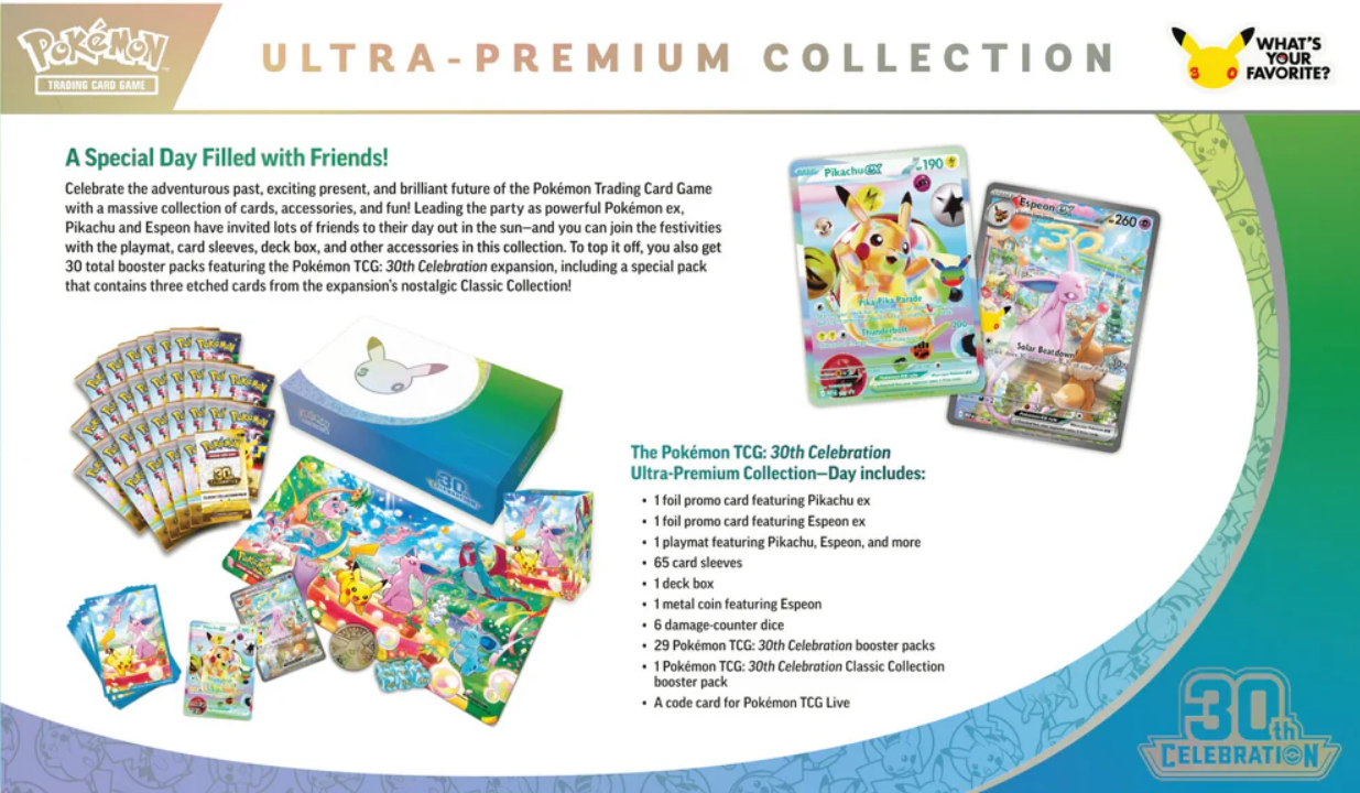 Pokémon TCG: 30th Celebration Ultra-Premium Collection—Day